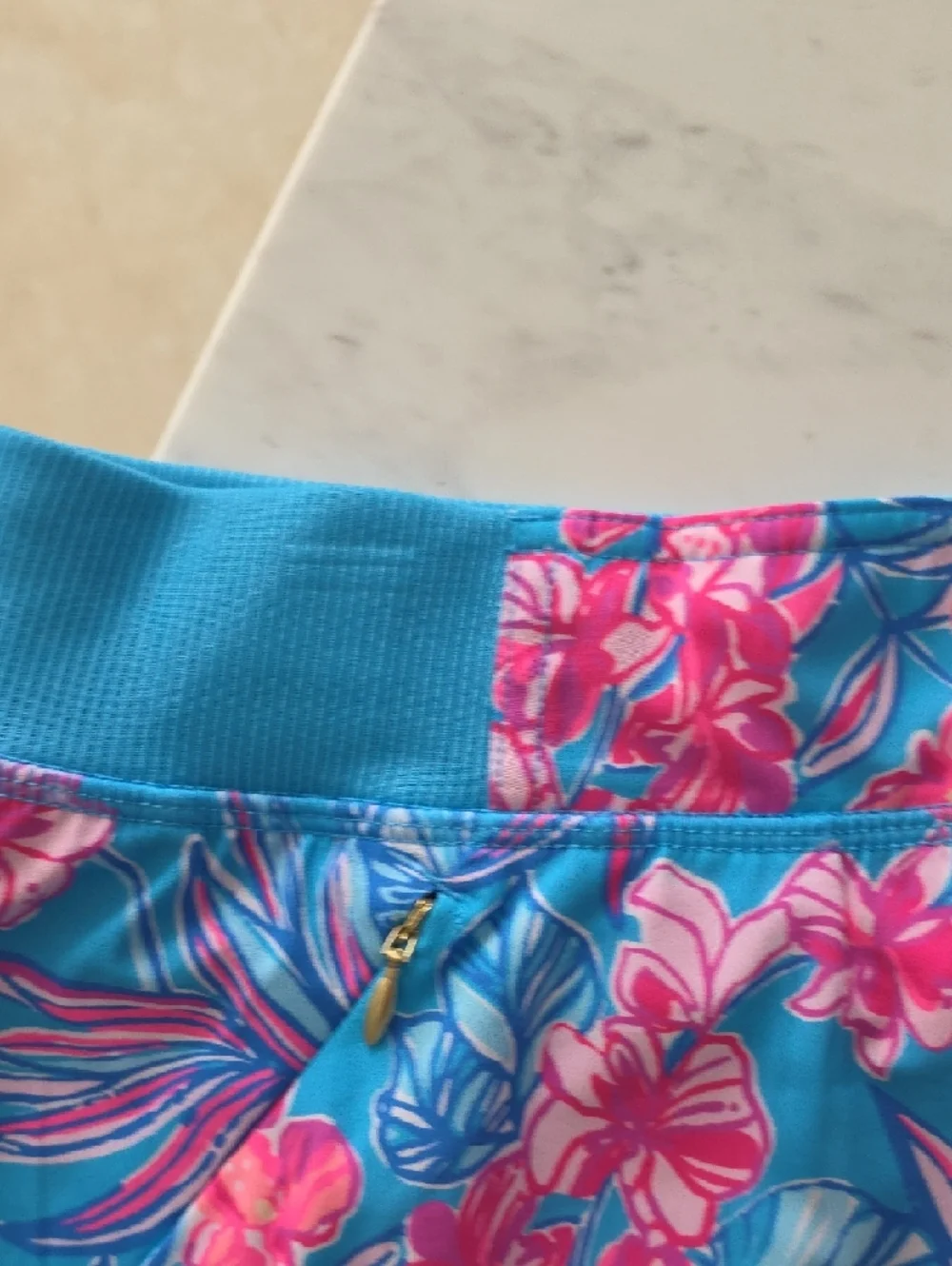 Lilly Pulitzer Aqua Floral Ruffle Skort - Picture 4 of 9